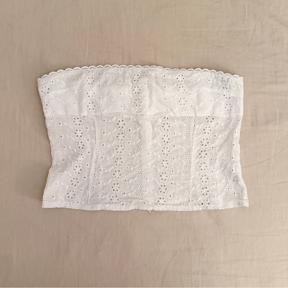 White Eyelet Crop Top